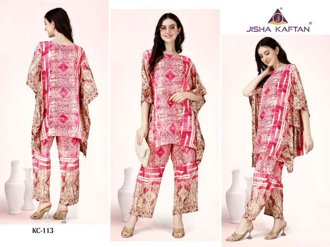 Kaftan Cord Set Vol 2 By Jelite Printed Kaftan Top With Bottom Wholesale Shop In Surat